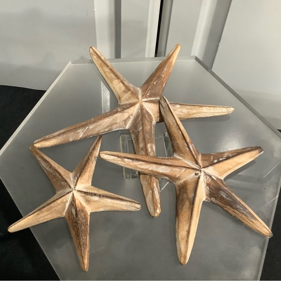 Set of Three Decorative Wooden Starfish - Picture 1 of 10
